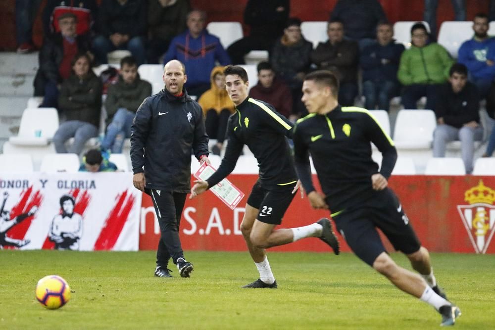 Primer entrenamiento de José Alberto como entrenador del Sporting