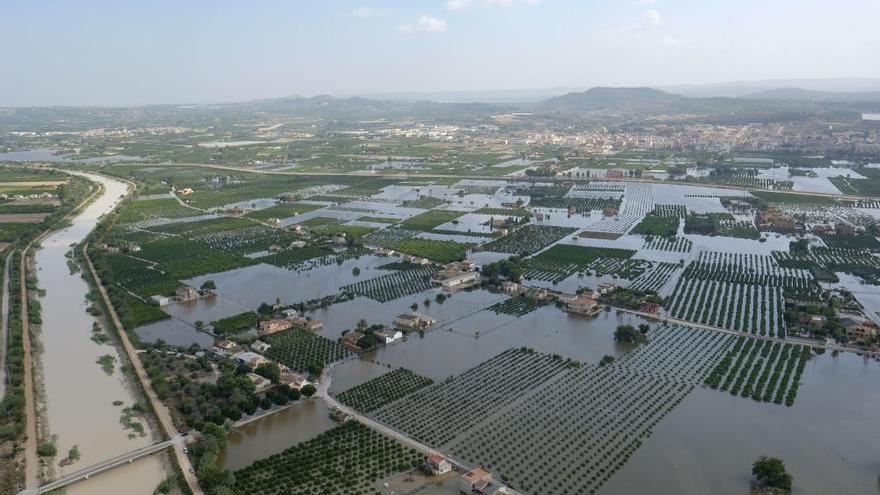 Vista aérea de las inundaciones en la Vega Baja