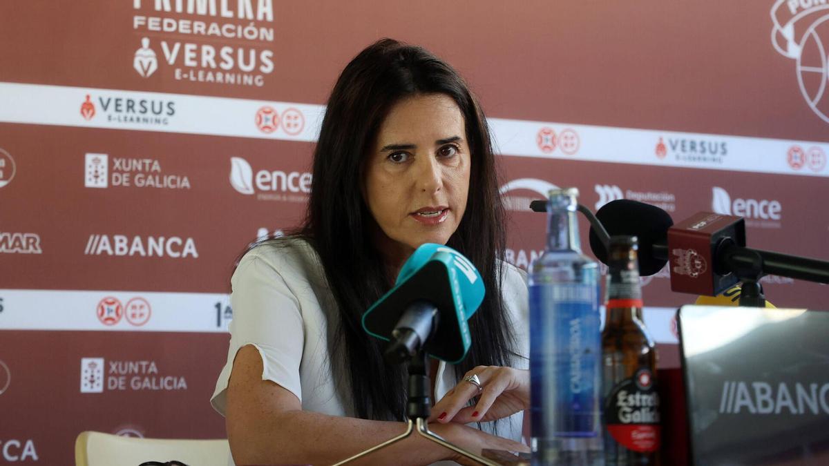 Lupe Murillo, durante su comparecencia en la sala de prensa de Pasarón.