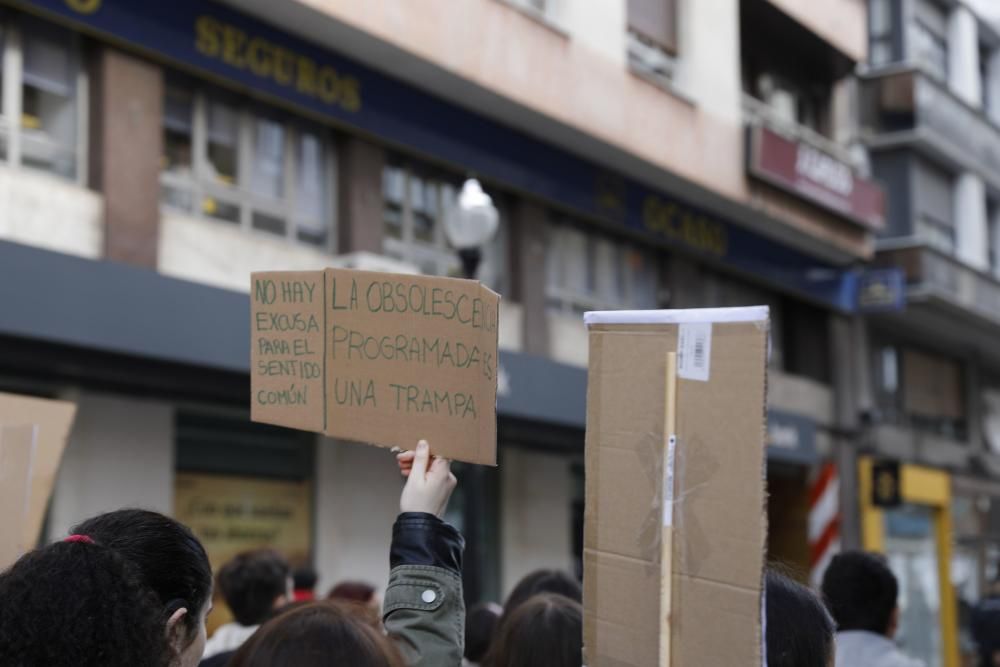 Protestas de estudiantes en Gijón