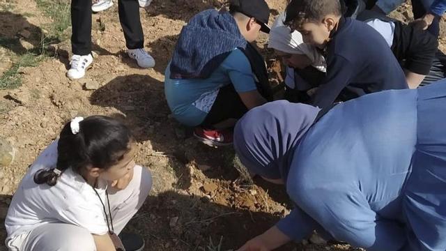Los escolares de Almonacid y Alpartir  participaron en esta jornada de convivencia ambiental.