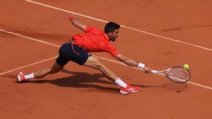 Djokovic durante el partido ante Alcaraz