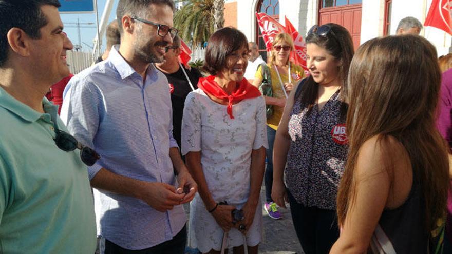 El secretario de Empleo del PSOE de Andalucía, José Carlos Durán, antes de participar en la marcha.