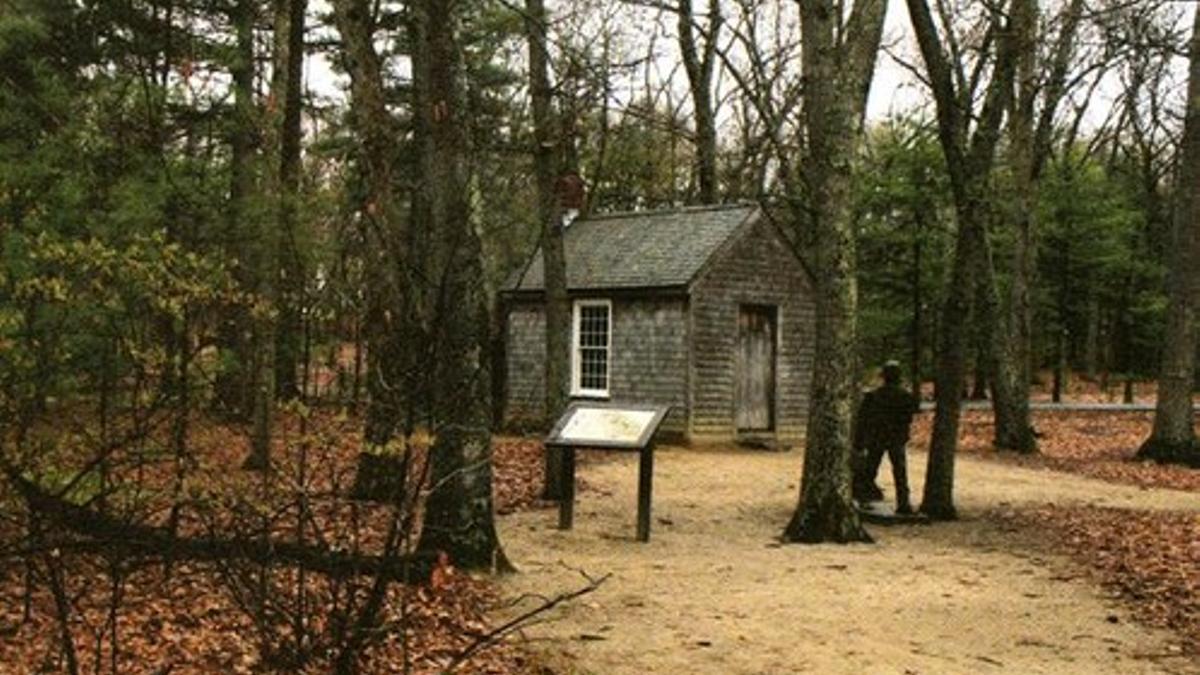 Reproducción de la casa de la laguna Walden donde Thoreau pasó dos años de su vida.