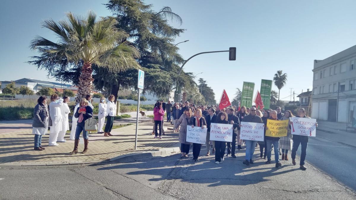 Manifestación de apoyo a los médicos en huelga.