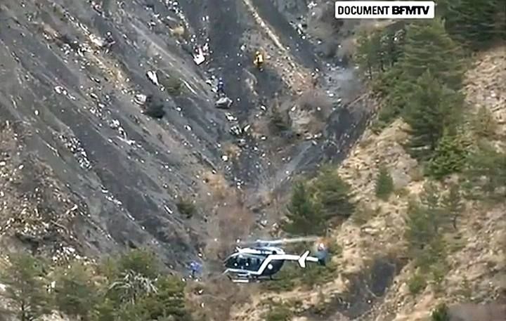 Primeras imágenes del accidente del Airbus A320 en los Alpes