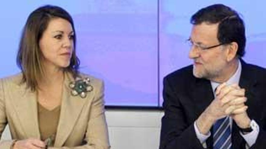 Dolores de Cospedal junto a Rajoy en una reunión del Comité Ejecutivo del PP