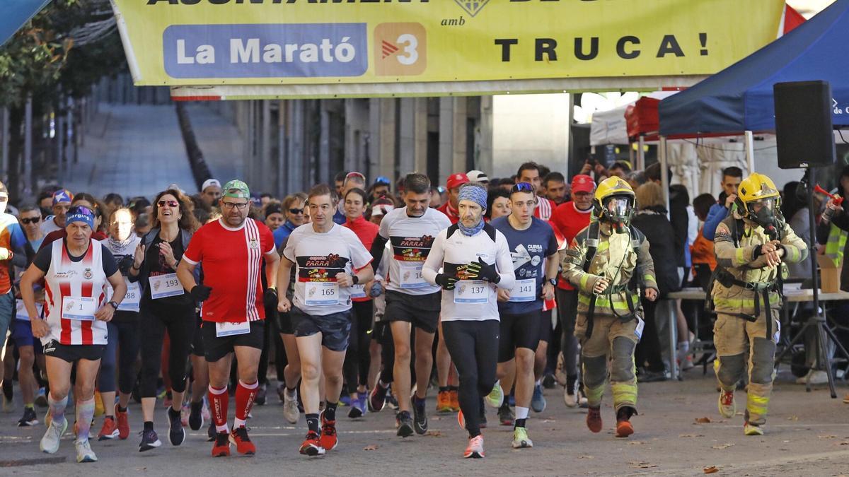 Cursa solidària a Girona de l'any passat per La Marató.