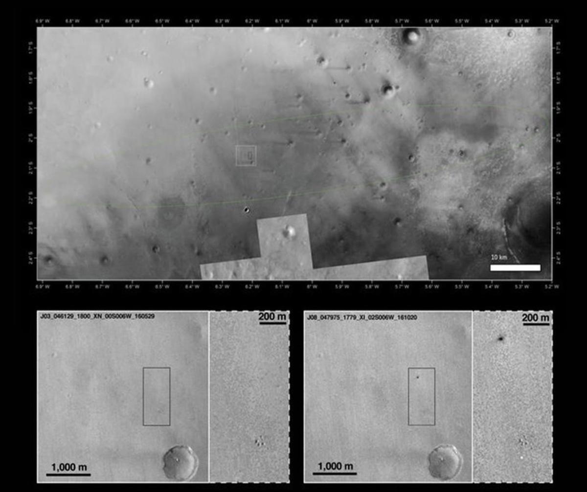 amadridejos35993629 mars reconnaissance orbiter view of schiaparelli landing sit161021193540