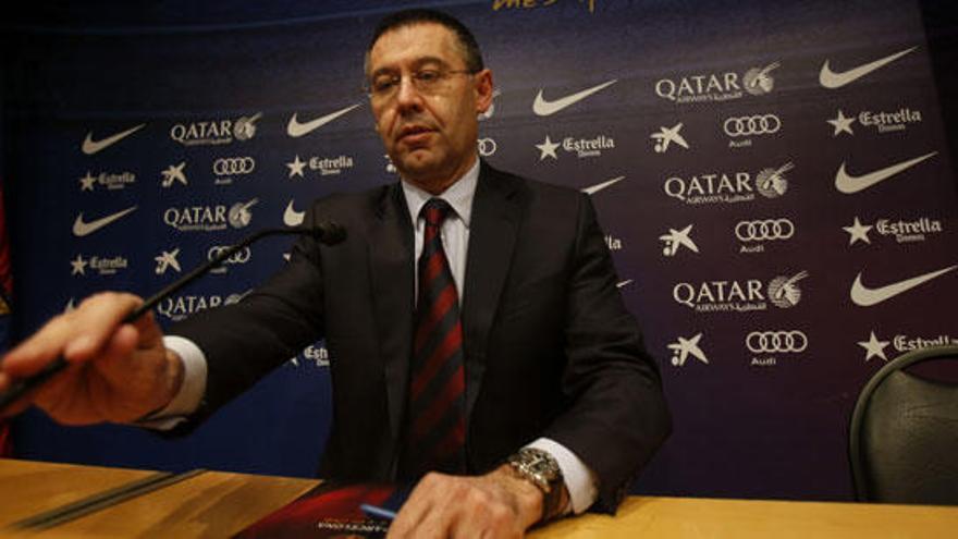 El presidente del FC Barcelona, durante una rueda de prensa.