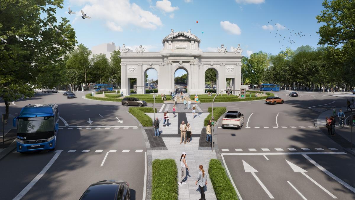 Simulación del resultado de las obras en el entorno de la Puerta de Alcalá