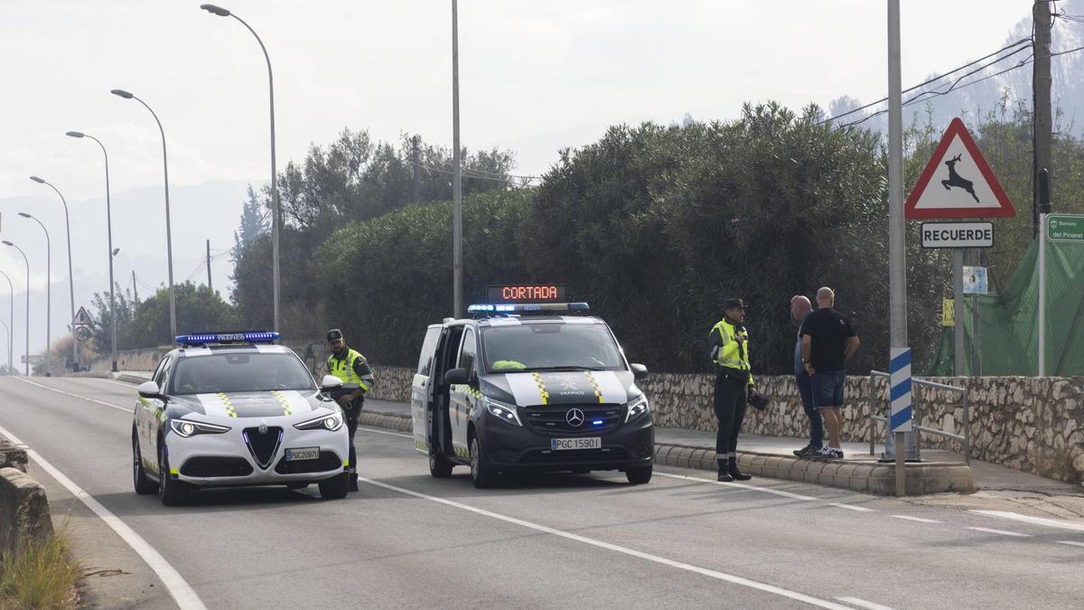 La Guardia Civil de Tráfico, en la carretera donde ocurrió el atropello.