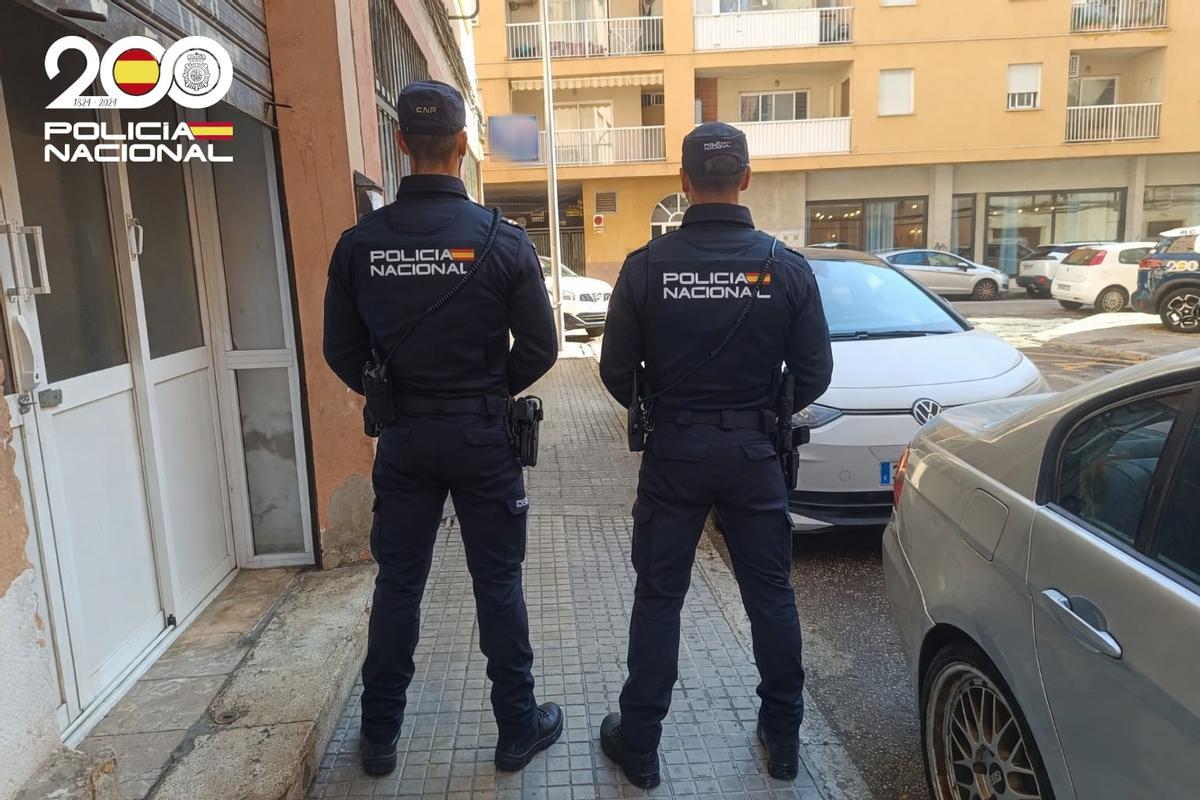 Agentes de la Policía Nacional durante una actuación en Palma.