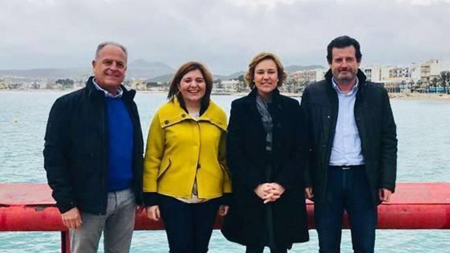 Bonig y Císcar, ayer, junto a la candidata a la Alcaldía de Xábia.