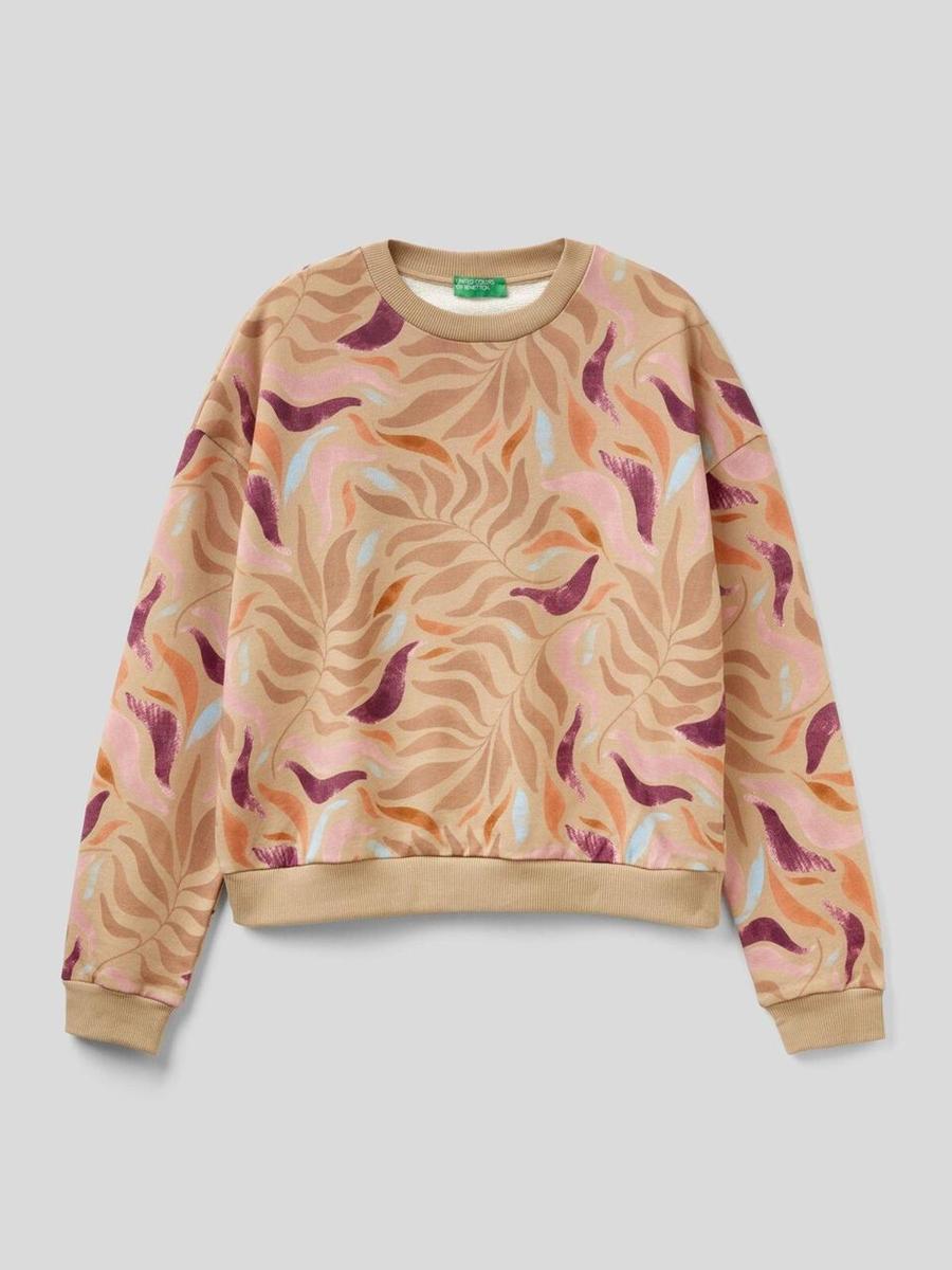 Sudadera estampada 100% algodón de Benetton