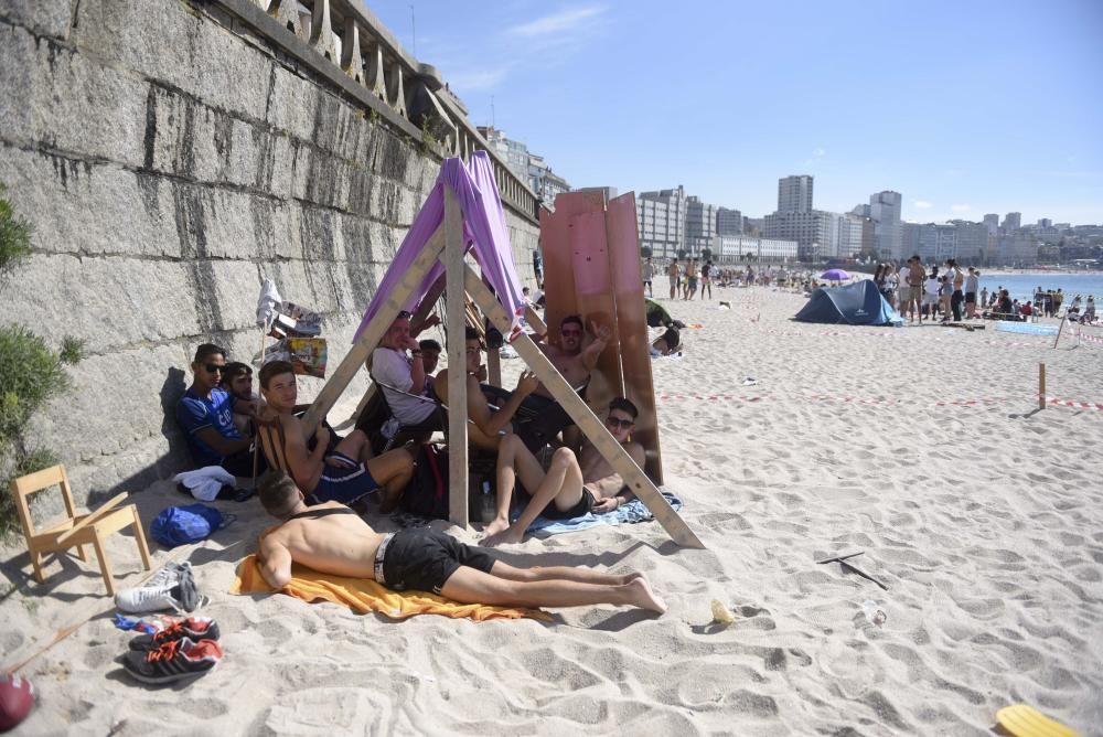 Primeras horas de San Juan 2017 en las playas coruñesas