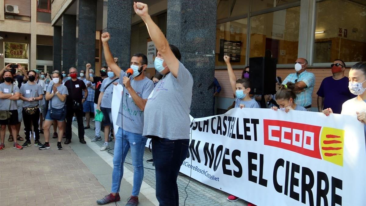 trabajadores de la empresa Bosch se manifiestan en Vilafranca del Penedés