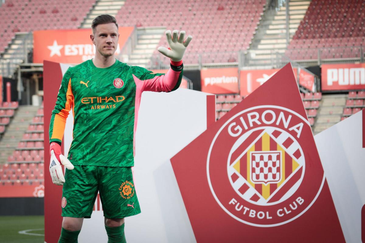 Presentación en Montilivi de Ter Stegen tras fichar por el Girona.