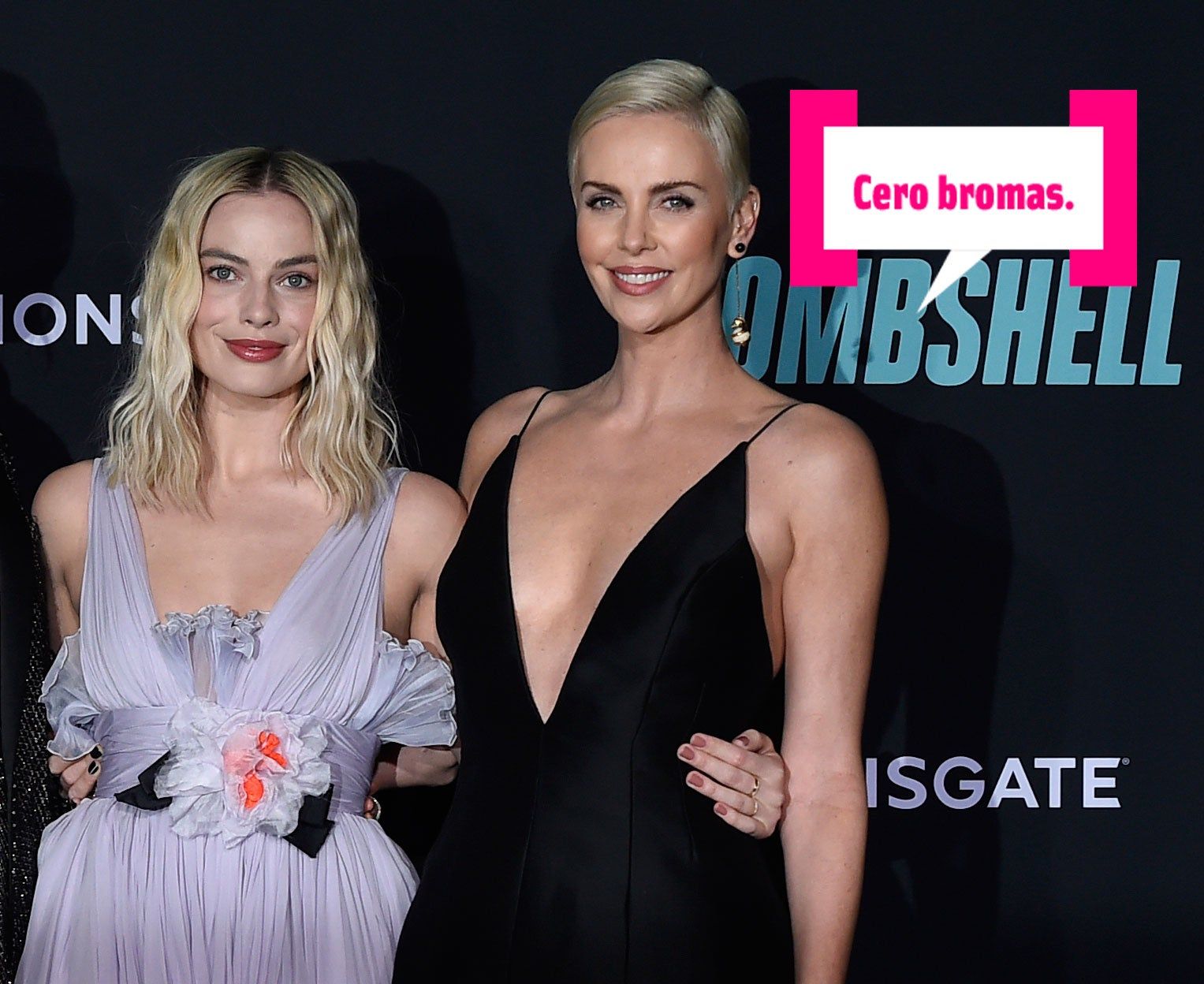 Margot Robbie y Charlize Theron en el estreno de 'Escándalo (Bombshell')