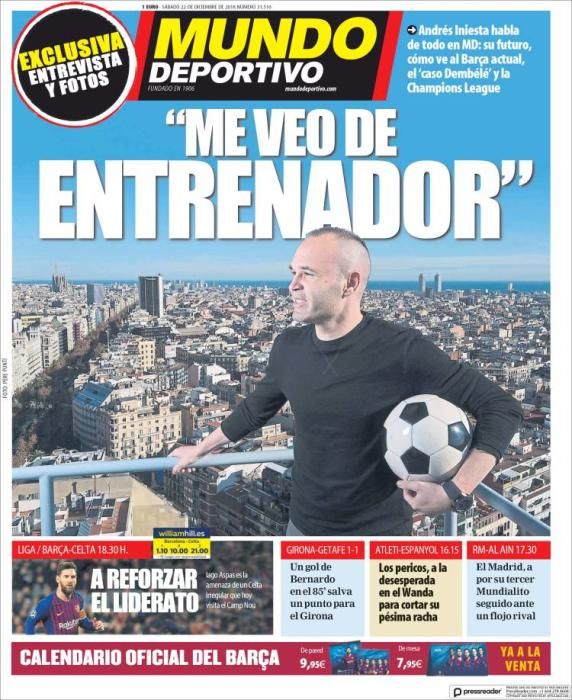 Portada MUNDO DEPORTIVO sábado 22 diciembre