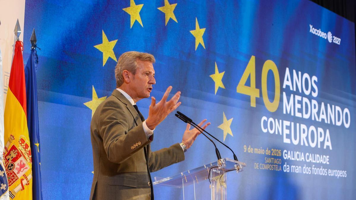 RUEDA UNIÓN EUROPEA | Rueda reivindica una Galicia «a la vanguardia» y con más autonomía en Europa tras cuarenta años de colaboración