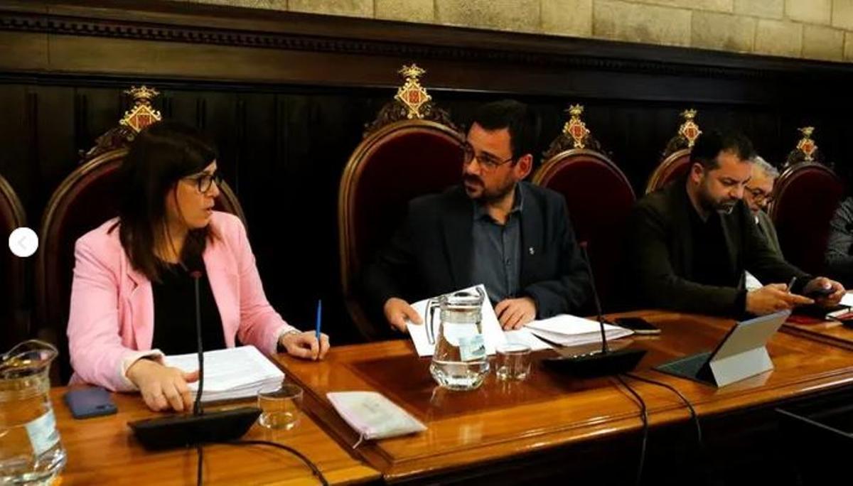 Gemma Geis, Lluc Salellas i Quim ayats, en un ple municipal de fa uns mesos.