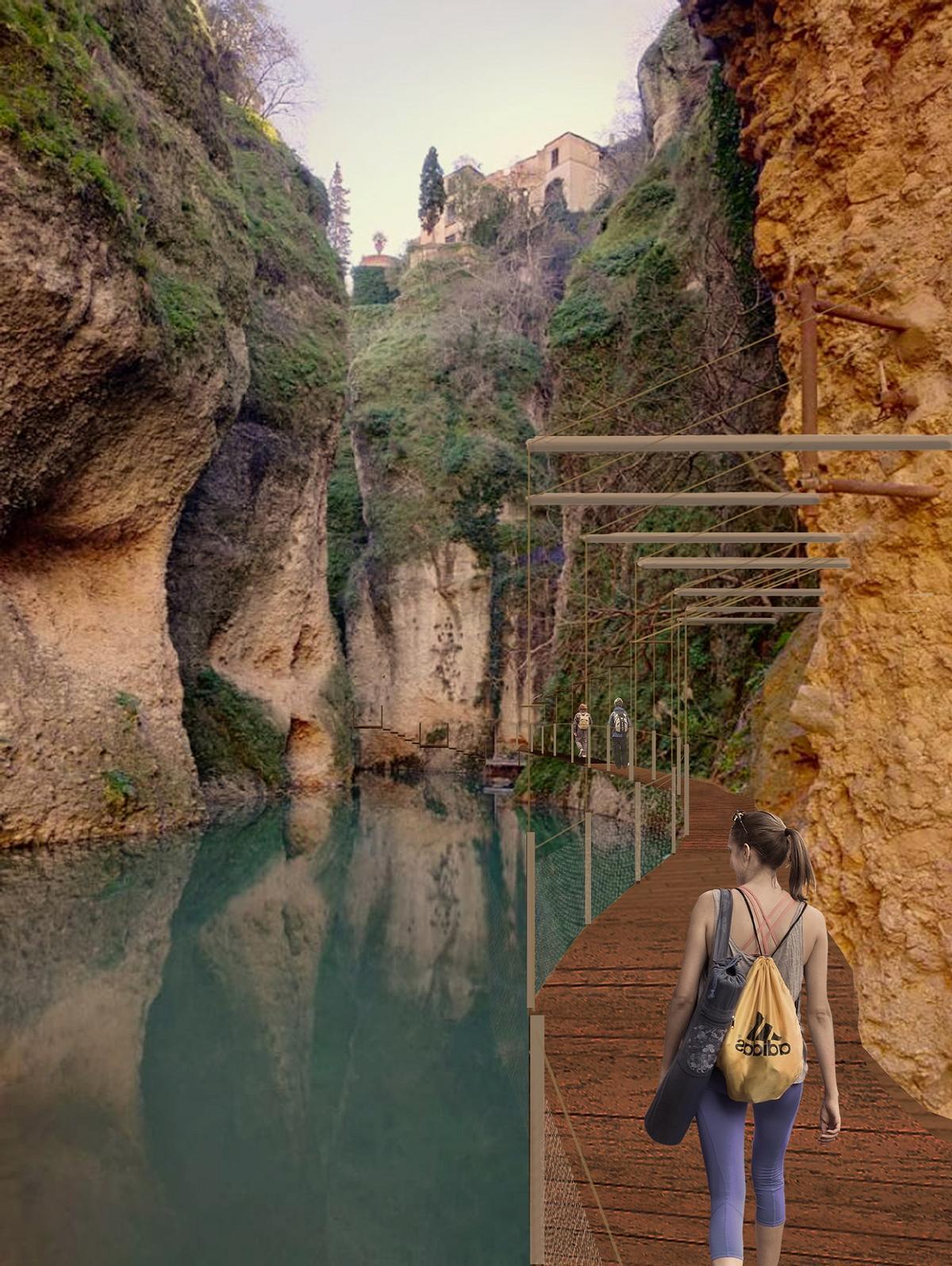 camino del desfiladero pasarela garganta tajo de ronda @Luis Machuca Asociados