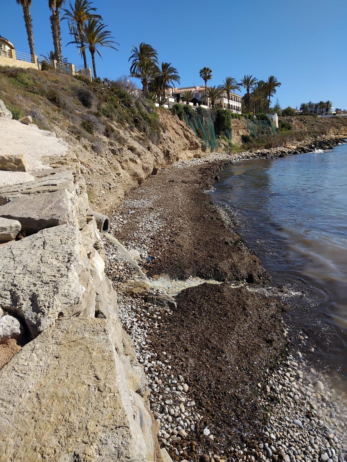 Vertido de aguas en la playa