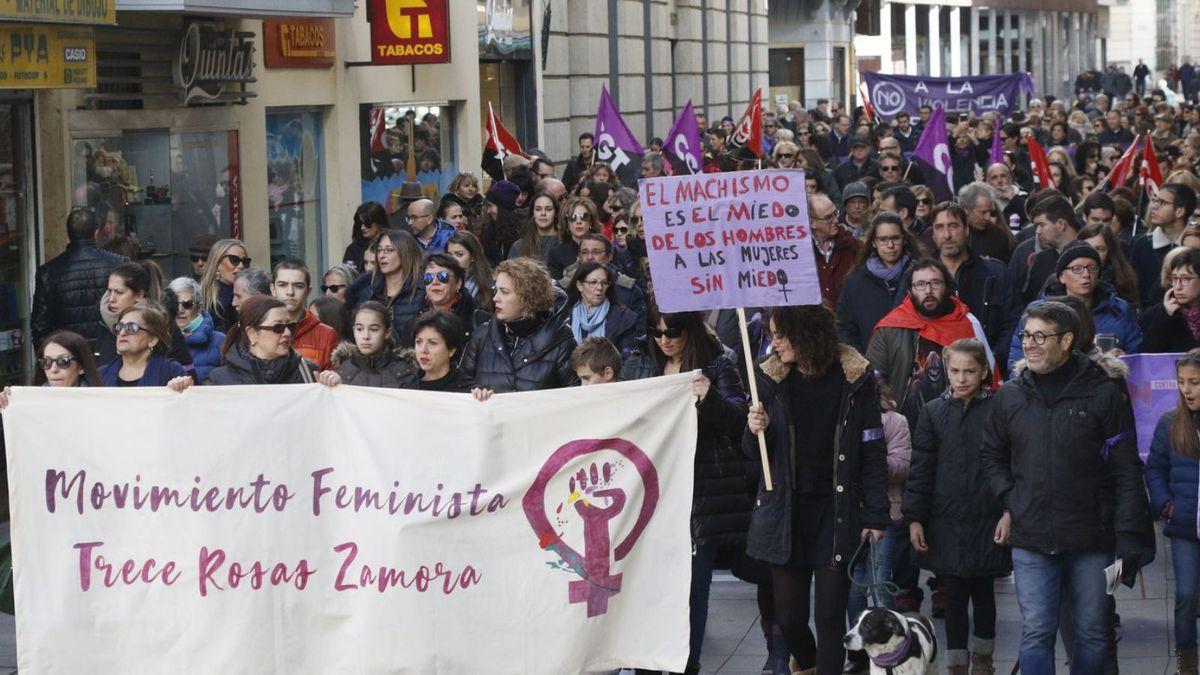 Manifestación en Zamora contra la violencia machista. / JOSE LUIS FERNÁNDEZ