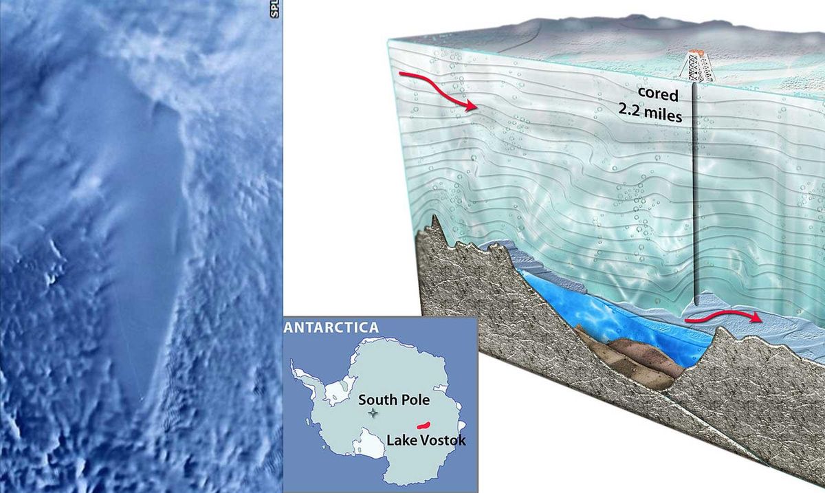 Lago Vostok, el mayor conocido bajo los hielos de la Antártida