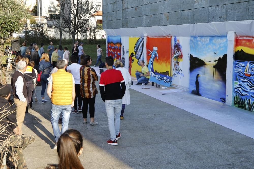 El graffiti de la guardesa, ganador entre los 14 participantes en el festival del Proyecto Ewa.