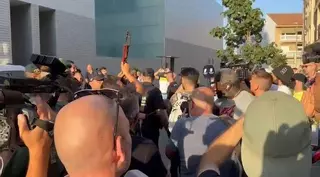 Gritos y tensión en una mediática concentración de ultras este martes en Torre Pacheco