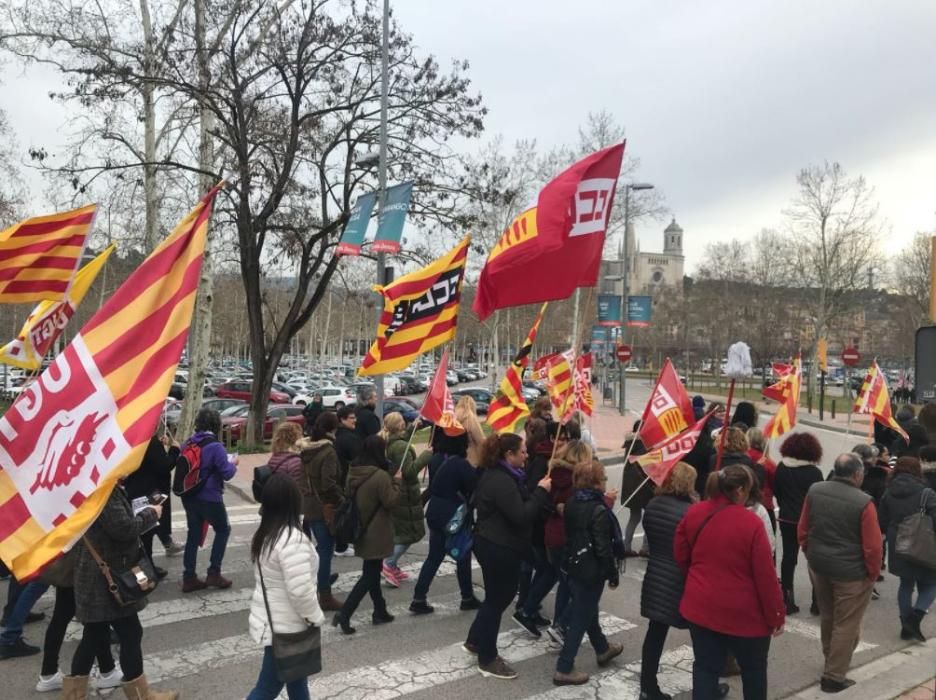 Mobilització a Girona amb motiu de la vaga feminista