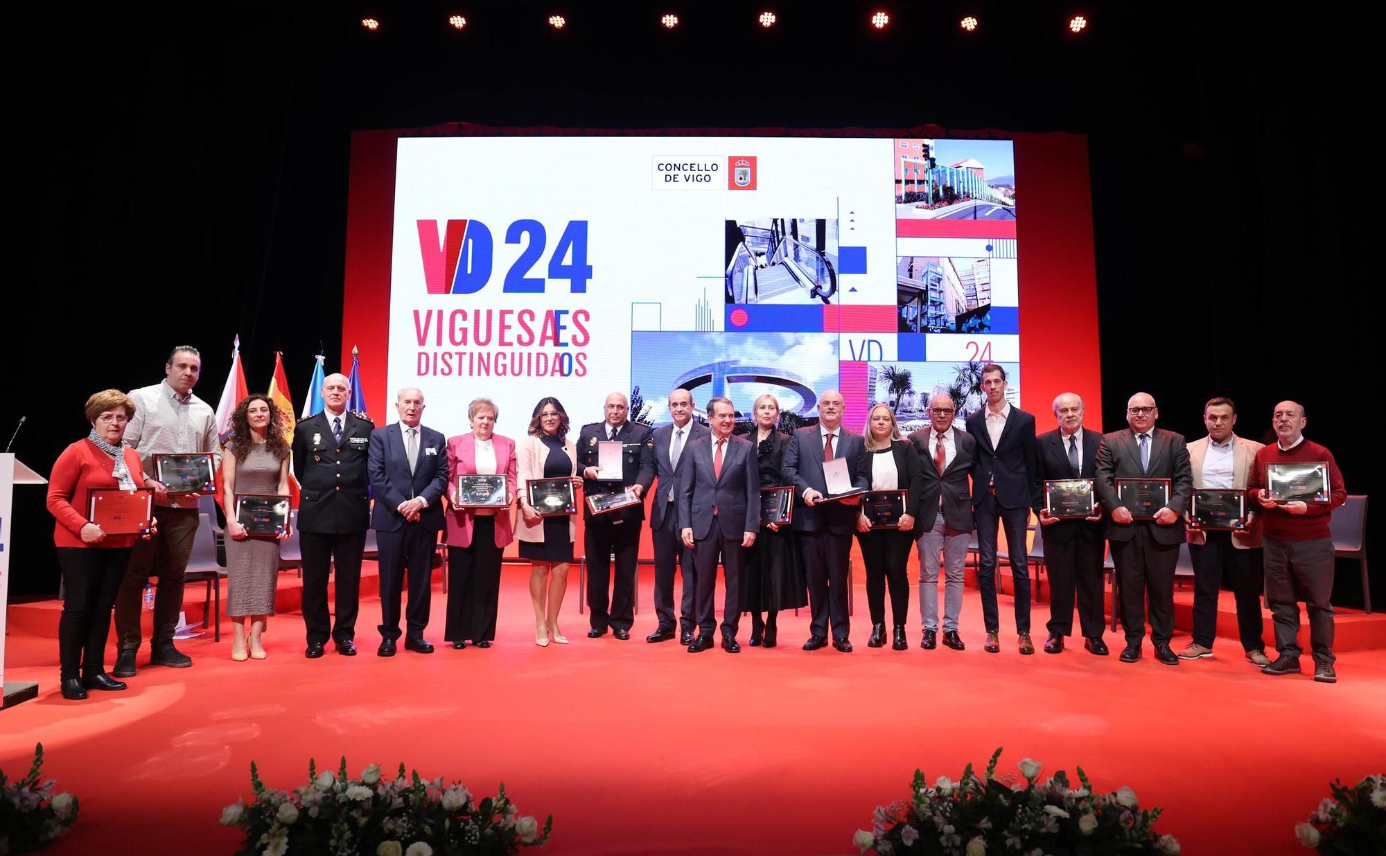 Los premiados en la gala de Vigueses Distinguidos.