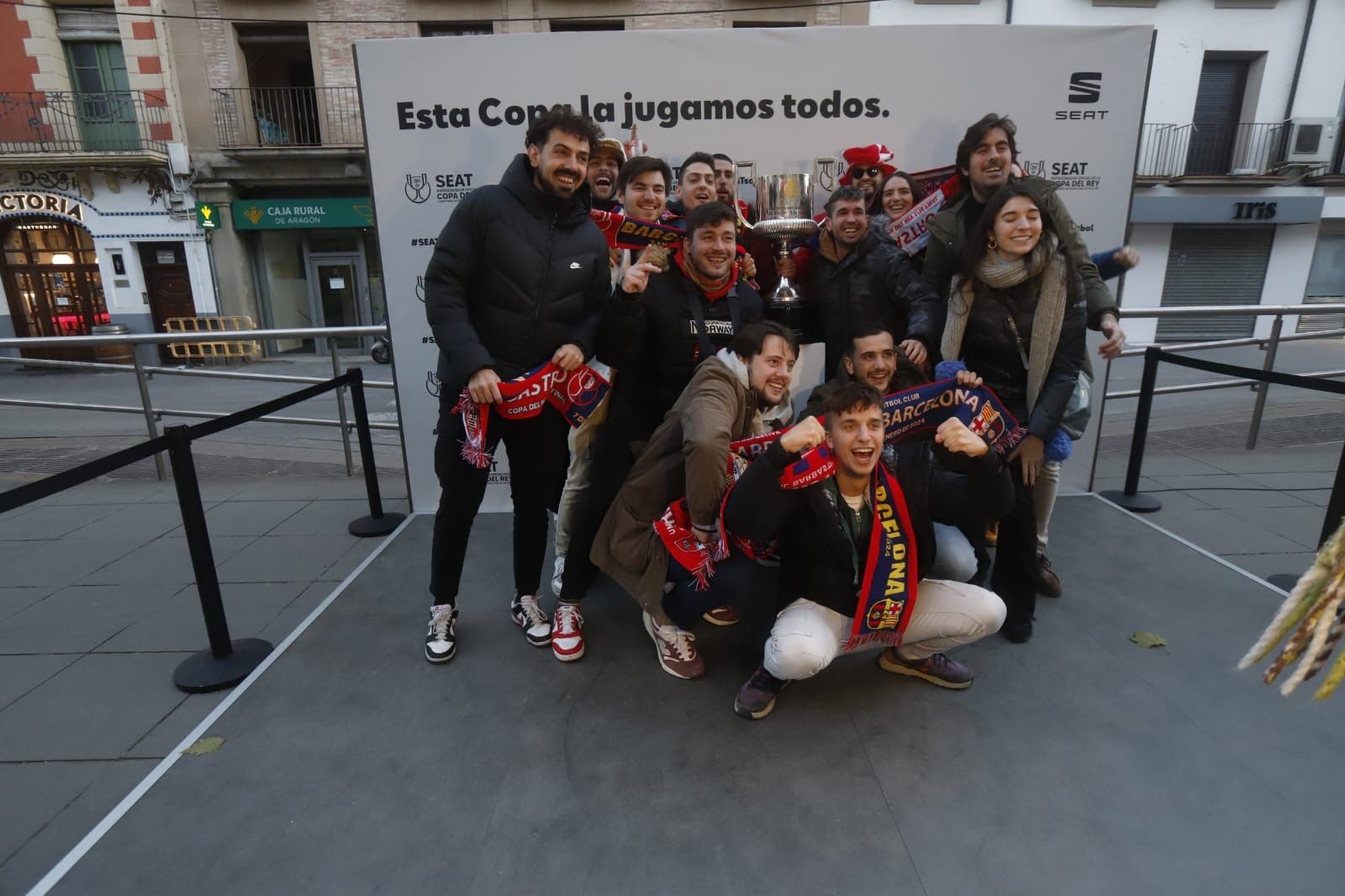 Ambientazo en Barbastro a escasas horas del partido frente al FC Barcelona