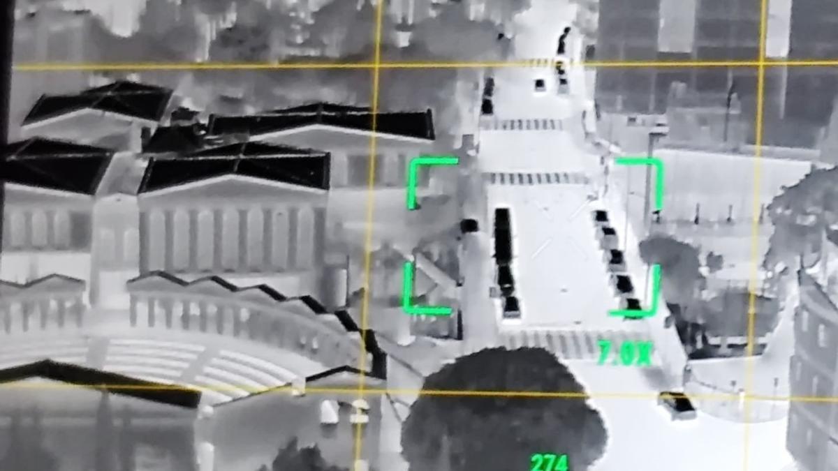 Imagen del dron térmico de una de las grandes avenidas de Calp