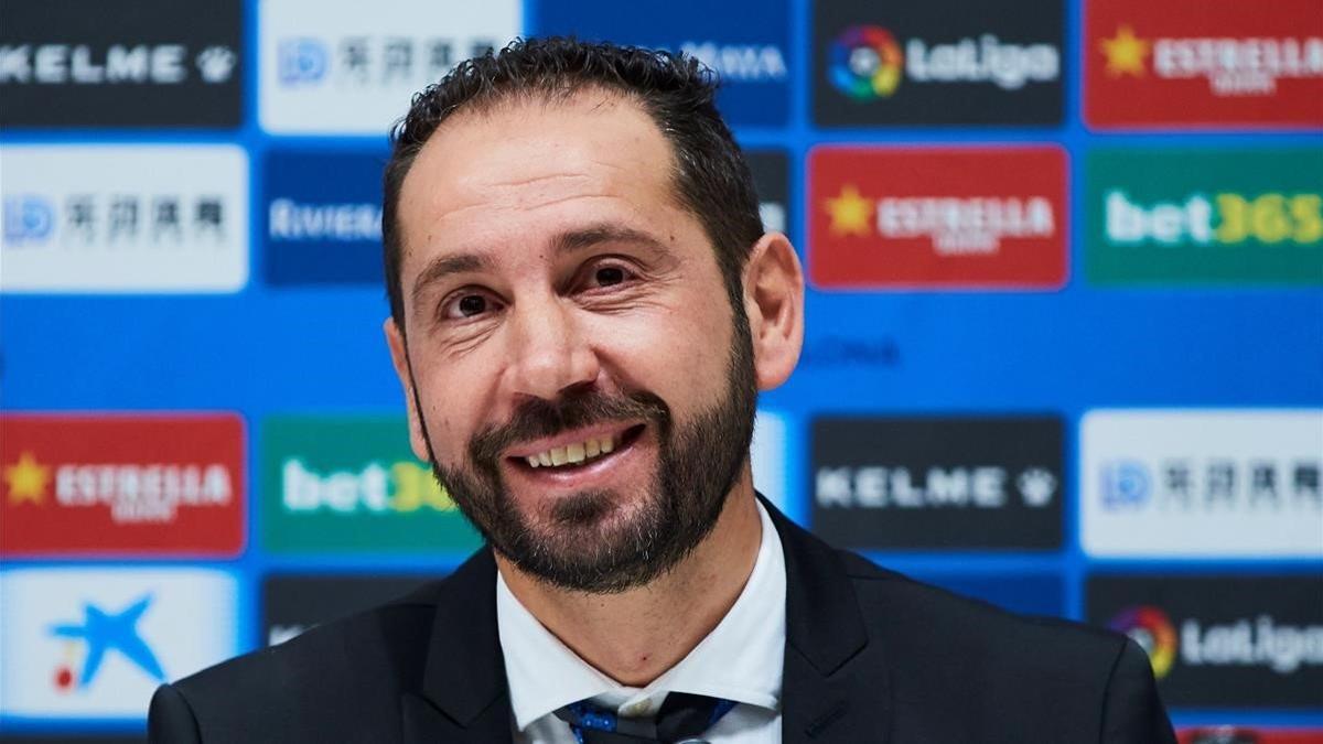 Pablo Machín, durante su presentación como técnico del Espanyol.