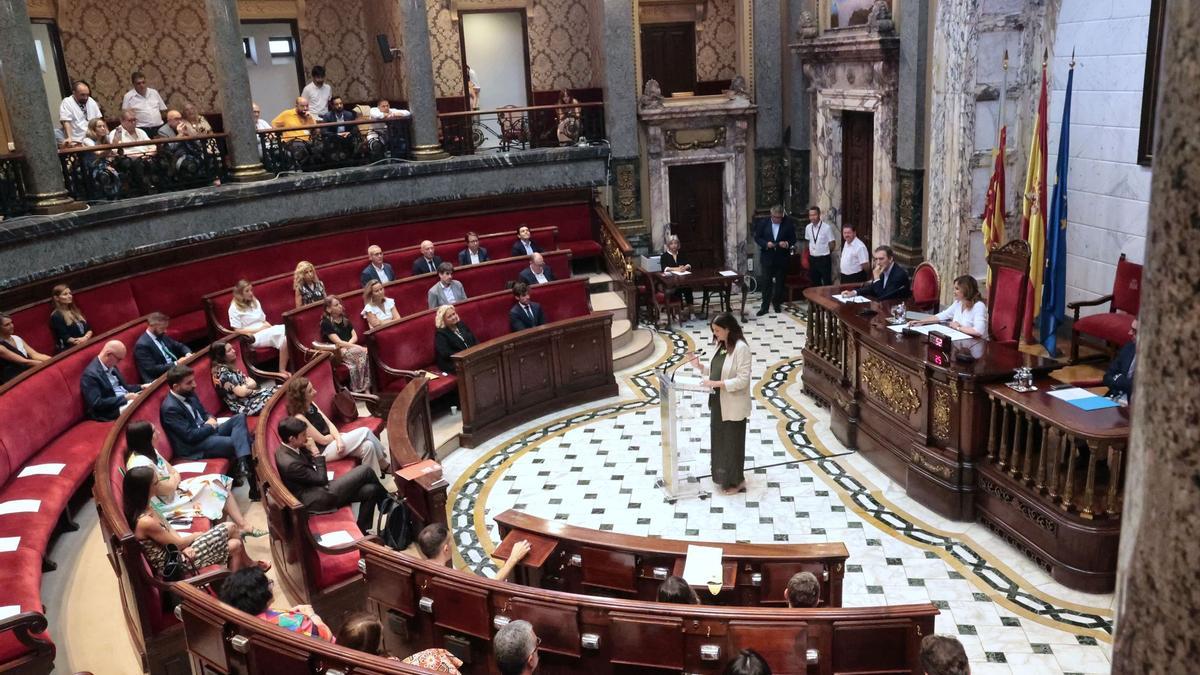 Pleno de renuncia de Sandra Gómez en el ayuntamiento de València