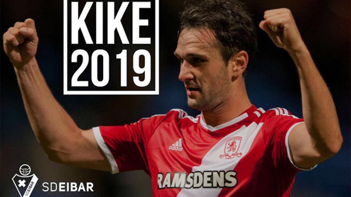 Así anunció el Eibar el fichaje de Kike, quien no podrá jugar oficialmente