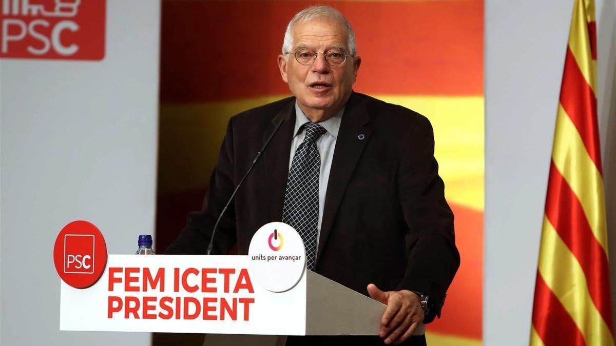 Borrell, en un acto de campaña del PSC.