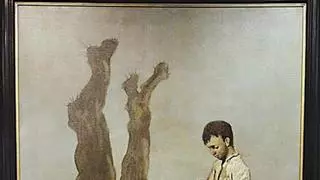 El emblemático lienzo de Castelao «A derradeira leición do mestre» llega este miércoles al Museo de Pontevedra