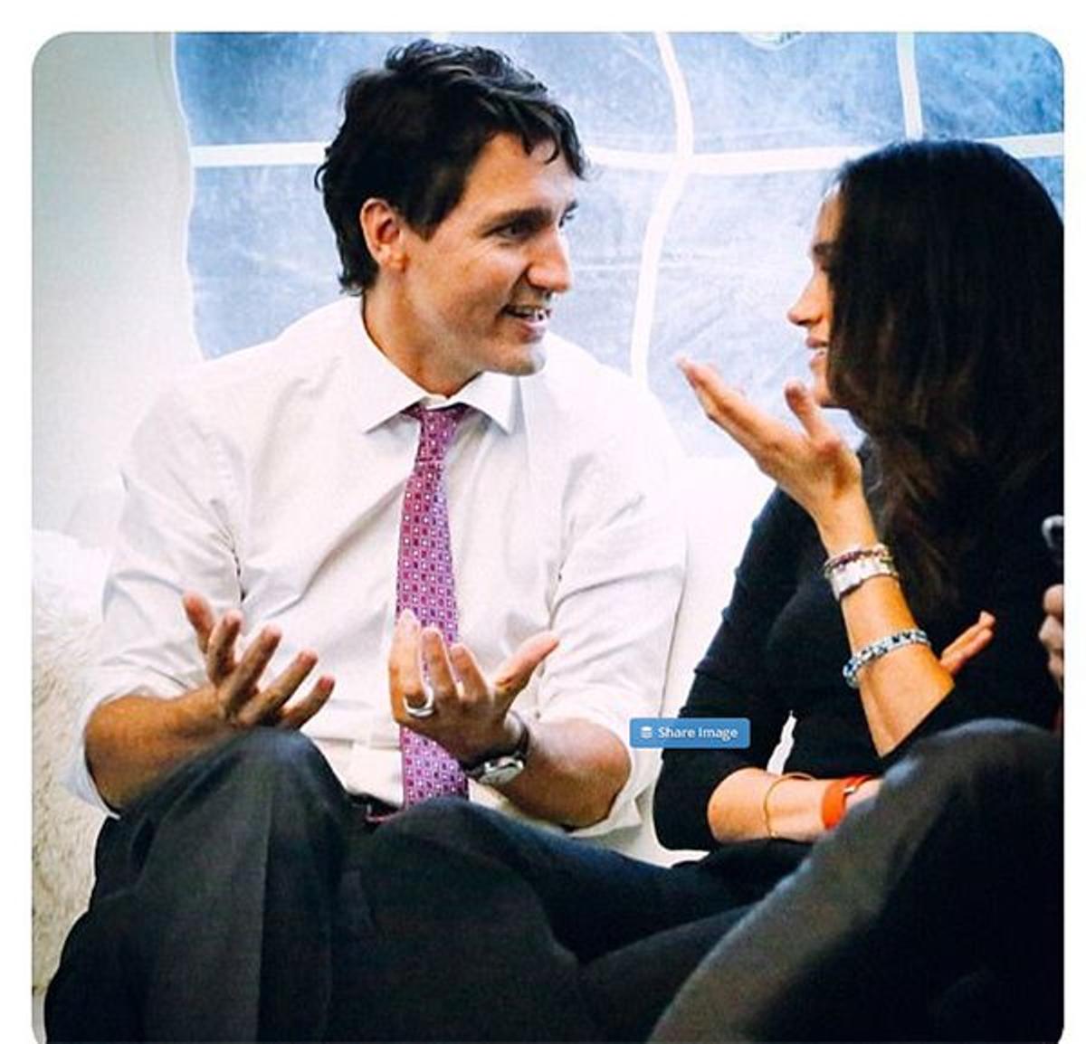 Justin Trudeau y Meghan Markle, en una de las fotos borradas de su cuenta de Instagram