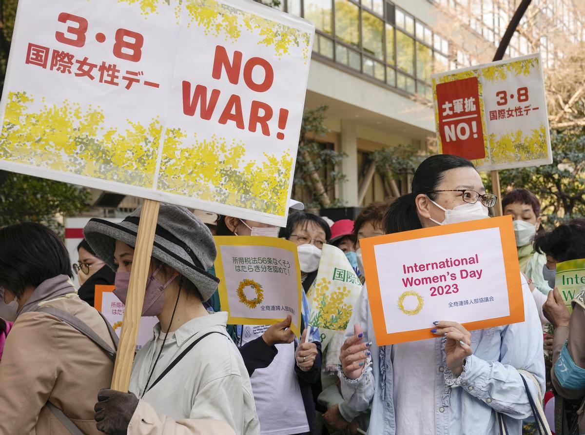 Celebración del Día internacional de la mujer en Tokio.