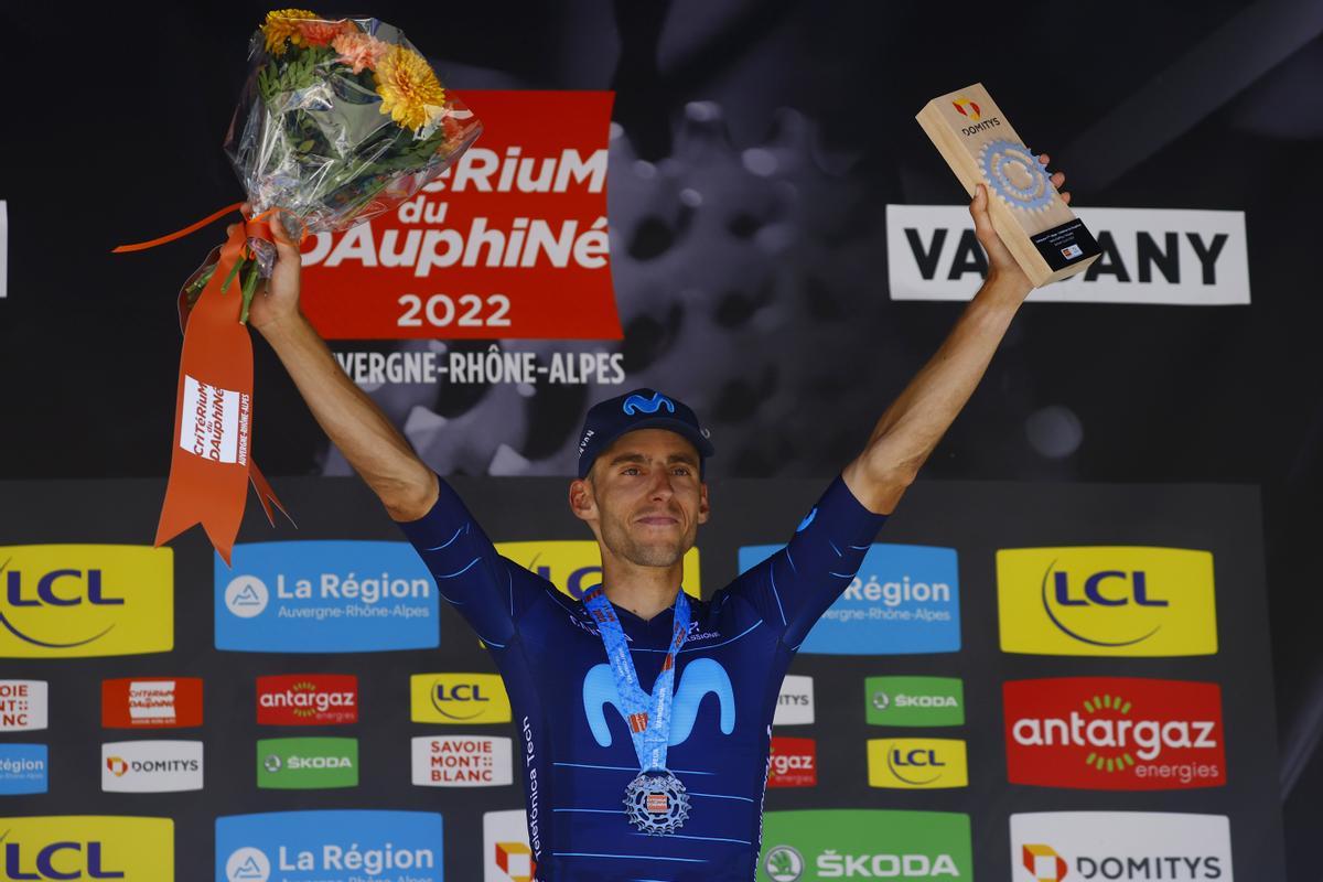 Carlos Verona, en el podio del Dauphiné
