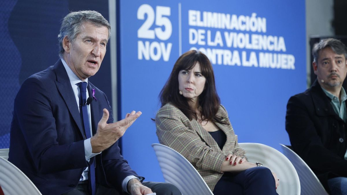 Alberto Núñez Feijóo en la mesa redonda sobre violencia machista organizada por el PP