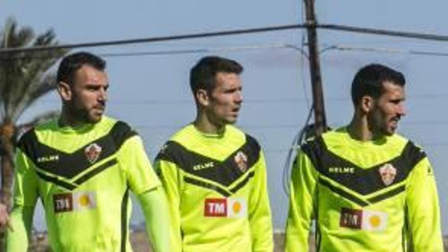 Verdú, Manuel Sánchez y Tekio, en un entrenamiento.