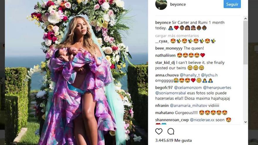 Beyoncé presenta a sus mellizos en Instagram