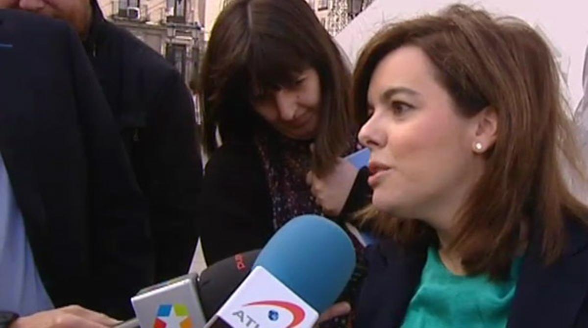 La vicepresidenta del Govern, Soraya Sáenz de Santamaría, ha valorat les declaracions d’Aznar.