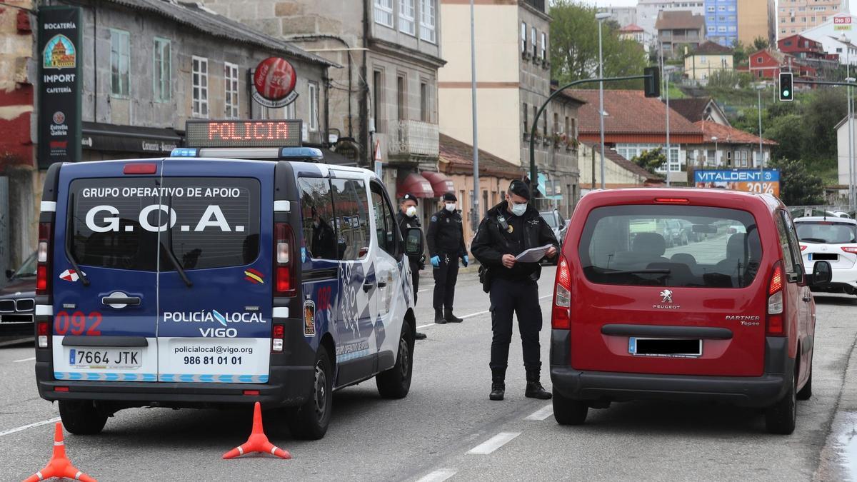 Un control de tráfico de la Policía Local