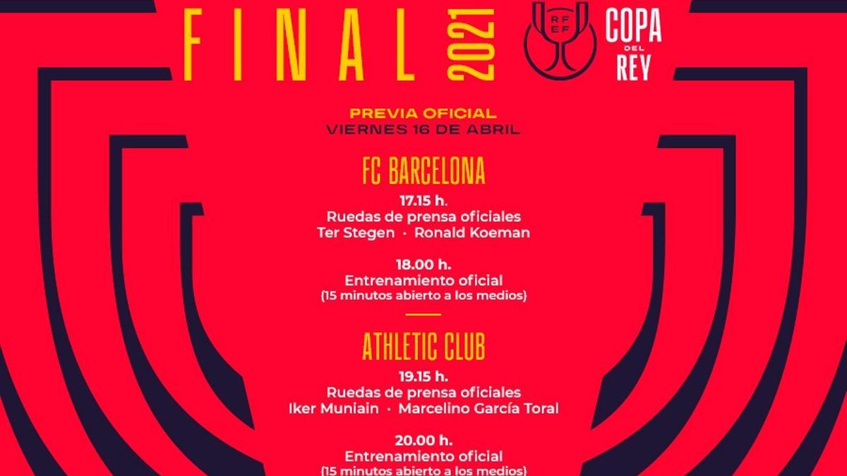 La agenda oficial de la previa de la final de Copa